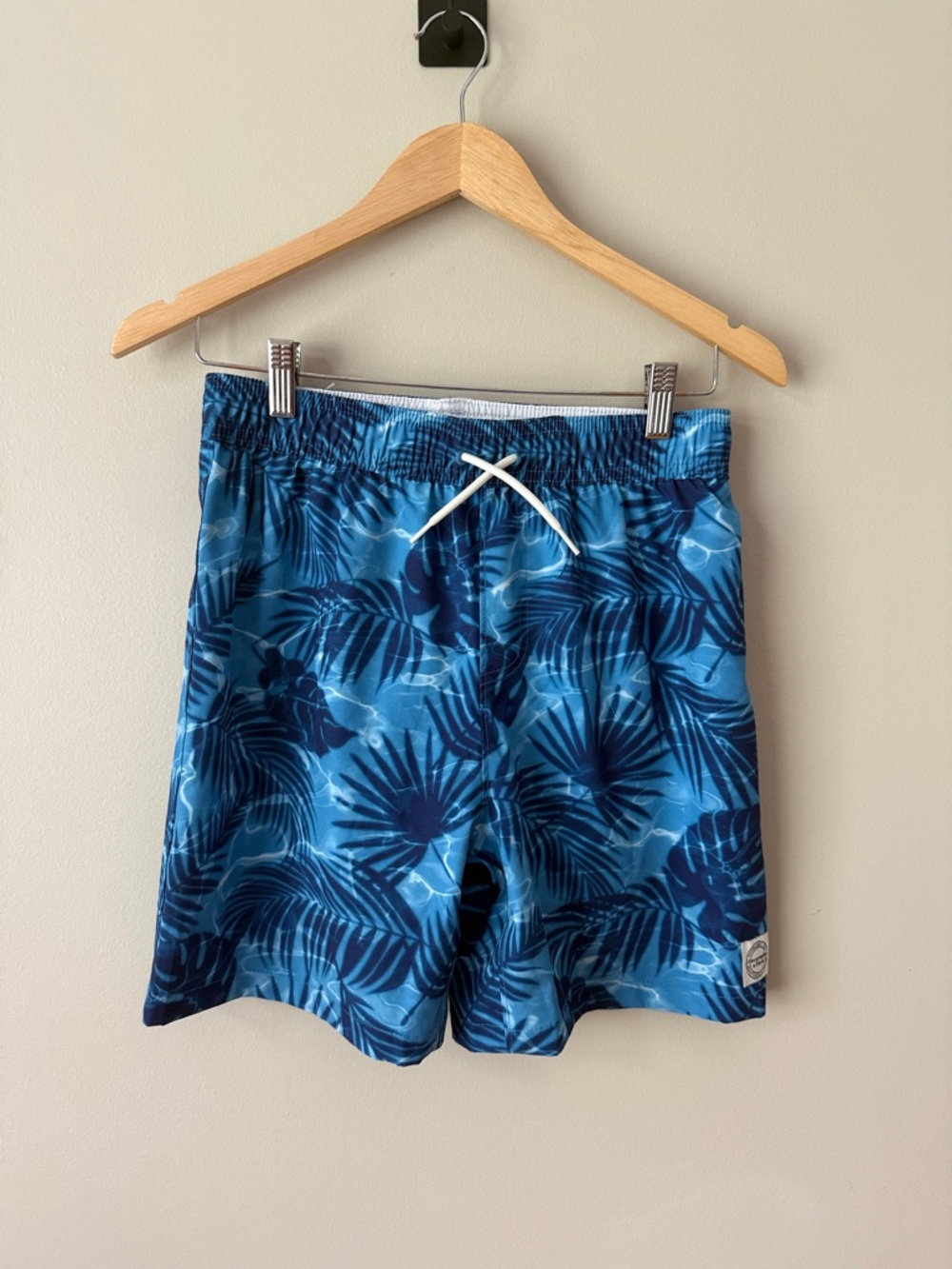 Abercrombie Kids Blue Tropical Palm Swim Trunks